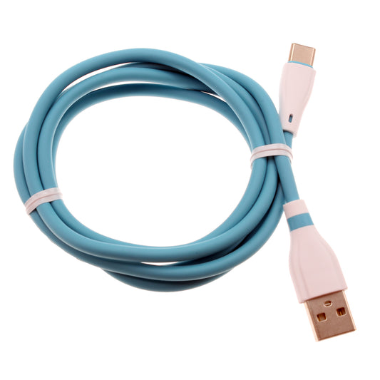 image of 4ft USB-C Cable Blue Charger Cord Power Wire Type-C  - BFE13 1468-1