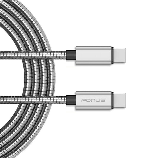 image of 3ft Metal PD Cable Type-C to USB-C Charger Cord Power Wire Sync  - BFE33 1475-1