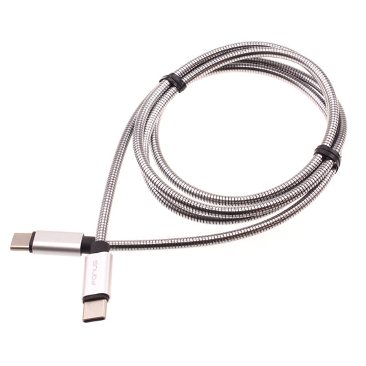 image of 3ft Metal PD Cable Type-C to USB-C Charger Cord Power Wire Sync  - BFE33 1475-1