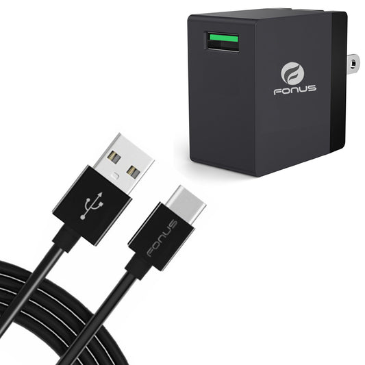 image of Quick Home Charger 18W 6ft USB Cable Power Cord Travel  - BFR44 1116-1