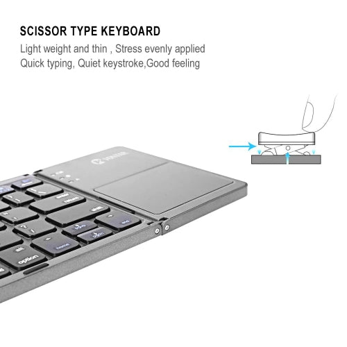 Wireless Keyboard Folding Rechargeable Portable Compact   - BFL66 1243-6