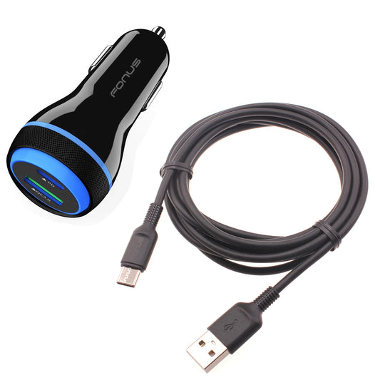 Quick Car Charger 43W 2-Port USB Cable Type-C PD  Power Adapter  - BFE20 1465-1