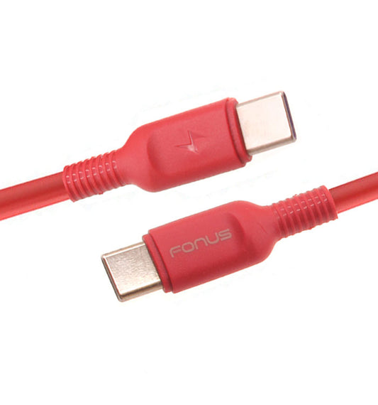 image of Red 6ft Long Cable USB-C to Type-C PD Fast Charger Cord Power Wire  - BFD18 1422-1