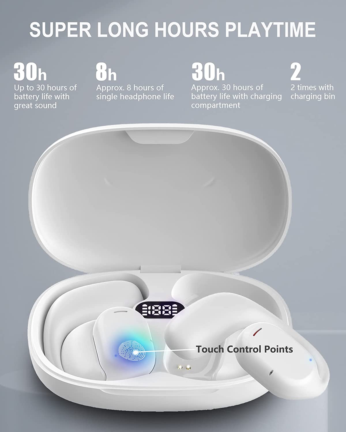  Wireless Ear-hook OWS Earphones   Bluetooth Earbuds   Over the Ear Headphones  True Stereo Charging Case Hands-free Mic  - BFZ96 1985-2