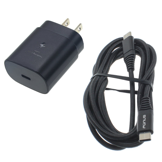 image of 25W Fast Home Charger PD Type-C 6ft USB-C Cable Quick Power Adapter  - BFJ72 1322-1