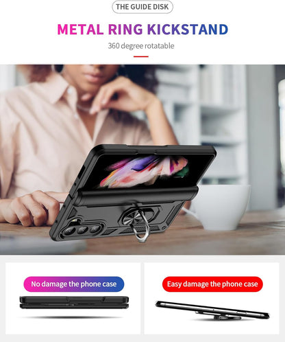 Magnetic Ring Kickstand Hybrid Case Cover for Samsung Galaxy Z Fold 5 2028-3