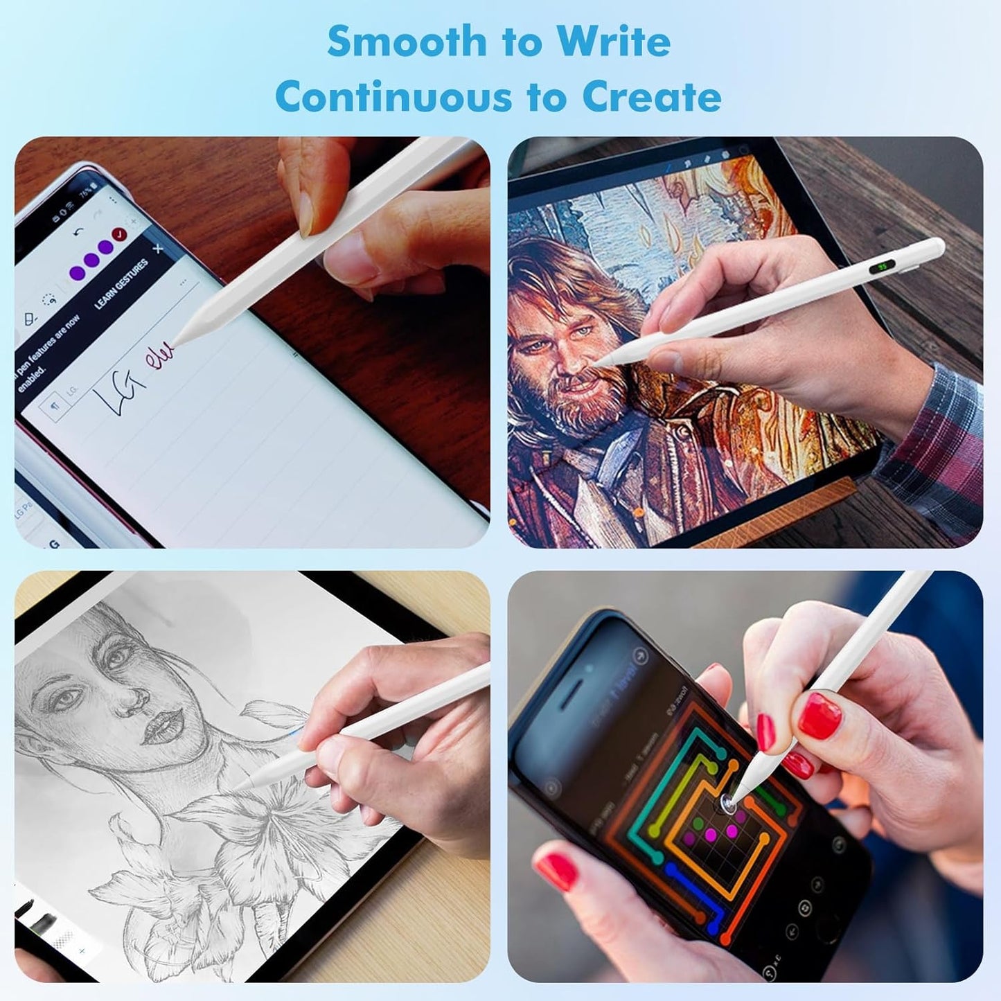 Active Digital Display Stylus Pen - White 2099-6