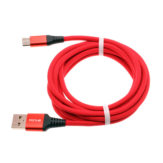 image of Red 10ft USB-C Cable Type-C Charger Cord Power Wire Long  - BFA80 1514-1