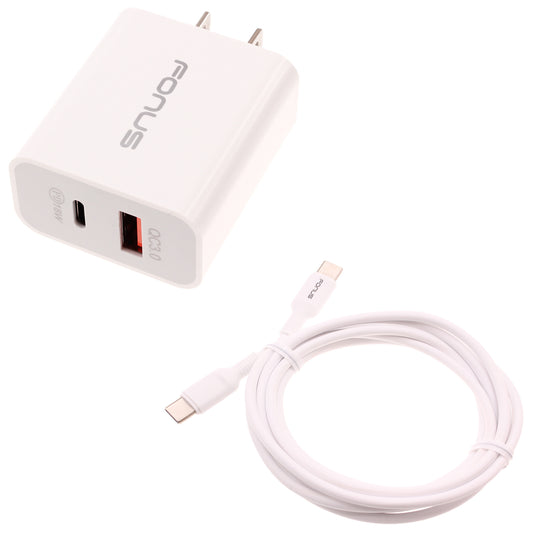 36W PD Home Charger Fast Type-C 6ft Long Cable USB-C Power Cord QC3.0 Adapter  - BFE41 1499-1