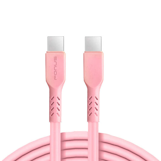 image of Pink 10ft Long Cable USB-C to Type-C PD Fast Charger Cord Power Wire  - BFA15 1585-1