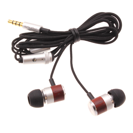 image of Wired Earphones Hi-Fi Sound Headphones Handsfree Mic Headset Wooden Earbuds  - BFF98 430-1