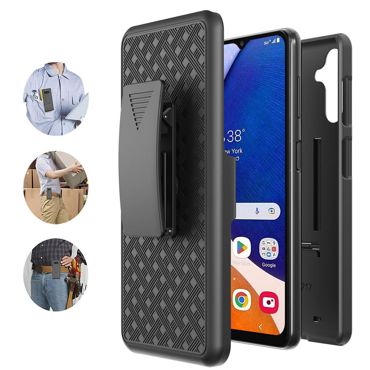 Samsung Galaxy A15 5G Shell Case with Swivel Belt Clip Holster 2048-8