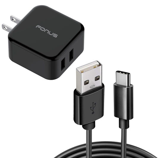 image of Quick Home Charger 30W 6ft USB Cable 2-Port USB Power Cord Travel  - BFR45 1117-1