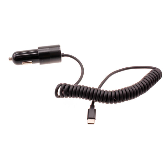 image of 36W Fast Car Charger USB-C Power Adapter Coiled Type-C Cable Extra USB Port DC Socket  - BFJ27 1573-1