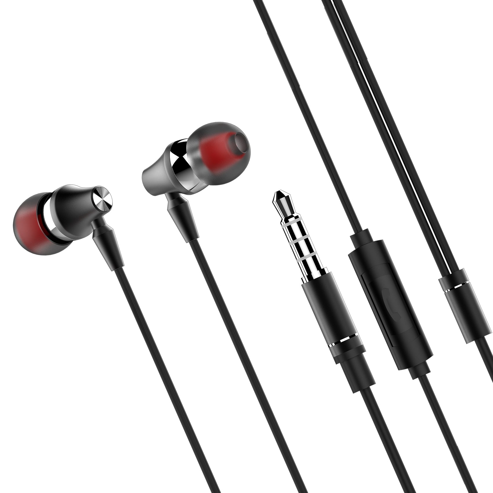 Wired Earphones Hi-Fi Sound Headphones Handsfree Mic Headset Metal Earbuds  - BFK46 1577-1