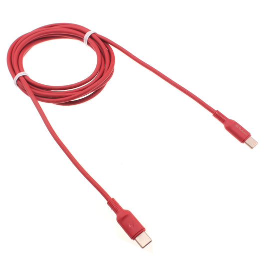 image of Red 6ft Long Cable USB-C to Type-C PD Fast Charger Cord Power Wire  - BFD18 1422-1