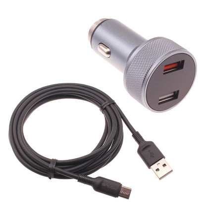 Car Charger 24W Fast 2-Port 6ft USB-C Cable DC Socket Power  - BFE15 1497-1