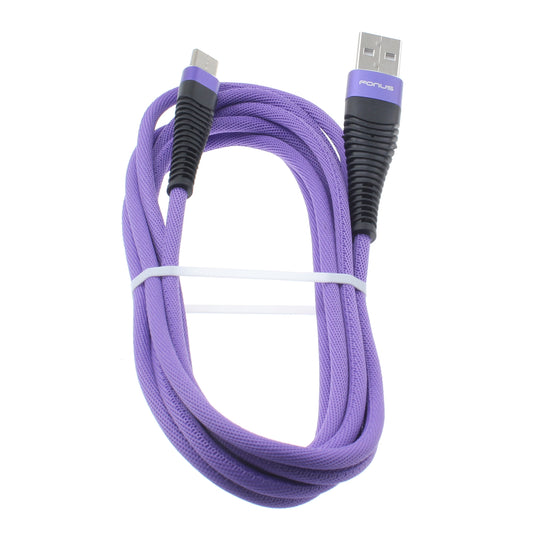 image of 10ft USB Cable Purple Type-C Charger Cord Power Wire  - BFR92 1176-1