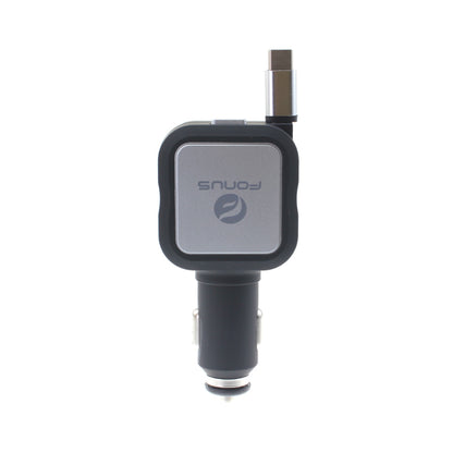 Car Charger Retractable 4.8Amp Type-C 2-Port USB Fast Charge  - BFM43 1064-5