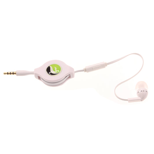 Retractable Mono Earphone Headphone 3.5mm w Mic Headset Handsfree Earbud  - BFS09 437-1