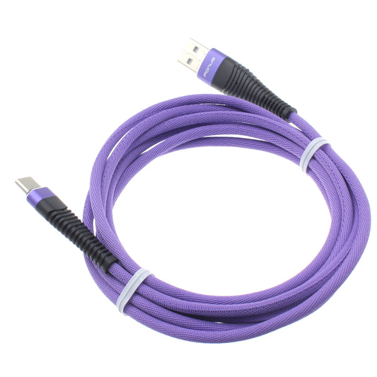 image of 10ft USB Cable Purple Type-C Charger Cord Power Wire  - BFR92 1176-1