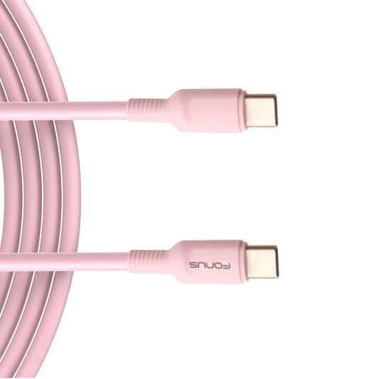 image of Pink 10ft Long Cable USB-C to Type-C PD Fast Charger Cord Power Wire  - BFA15 1585-1