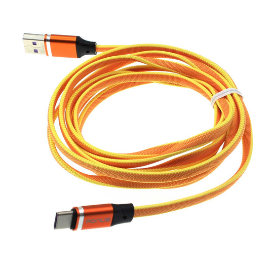 image of 6ft USB Cable Orange Type-C Charger Cord Power Wire  - BFL99 1380-1