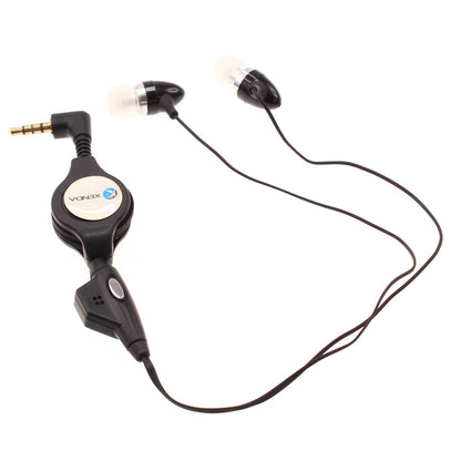 Retractable Earphones Wired Headphones Handsfree Mic Headset 3.5mm  - BFC63 357-1