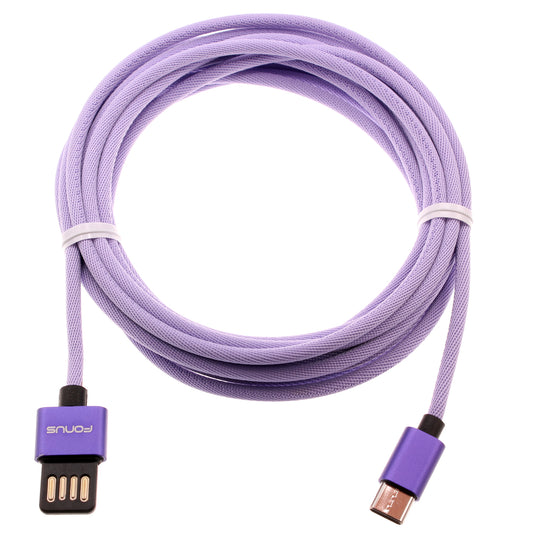 image of 10ft USB-C Cable Purple Extra Long Fast Charger Power Cord Type-C  - BFA93 1551-1