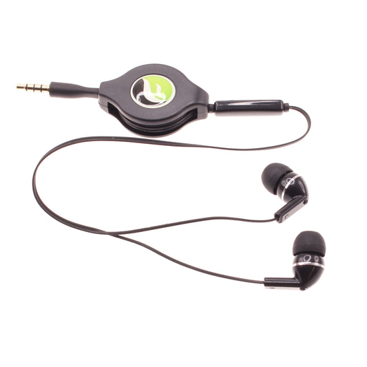 image of Retractable Earphones Headphones Hands-free Headset 3.5mm w Mic Earbuds  - BFF93 439-1