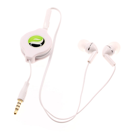 image of Retractable Earphones Headphones Hands-free Headset 3.5mm w Mic Earbuds  - BFS38 438-1