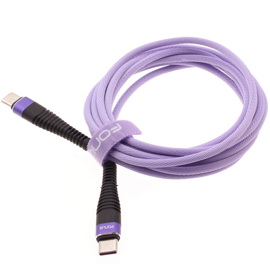 image of Purple 10ft PD Cable Type-C to USB-C Fast Charger Cord Extra Long  Power Wire  - BFA95 1548-1