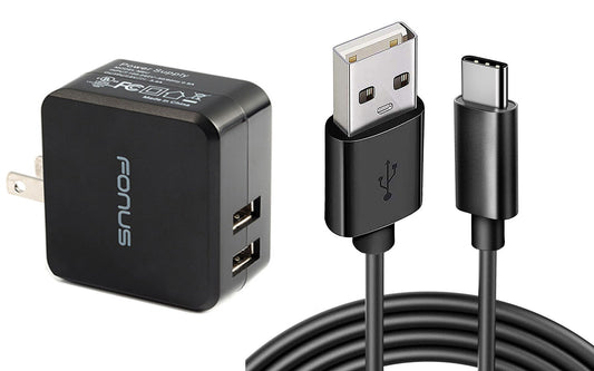 image of Home Charger 17W 2-Port USB  3.4A Type-C Cable 6ft  - BFC05 858-1