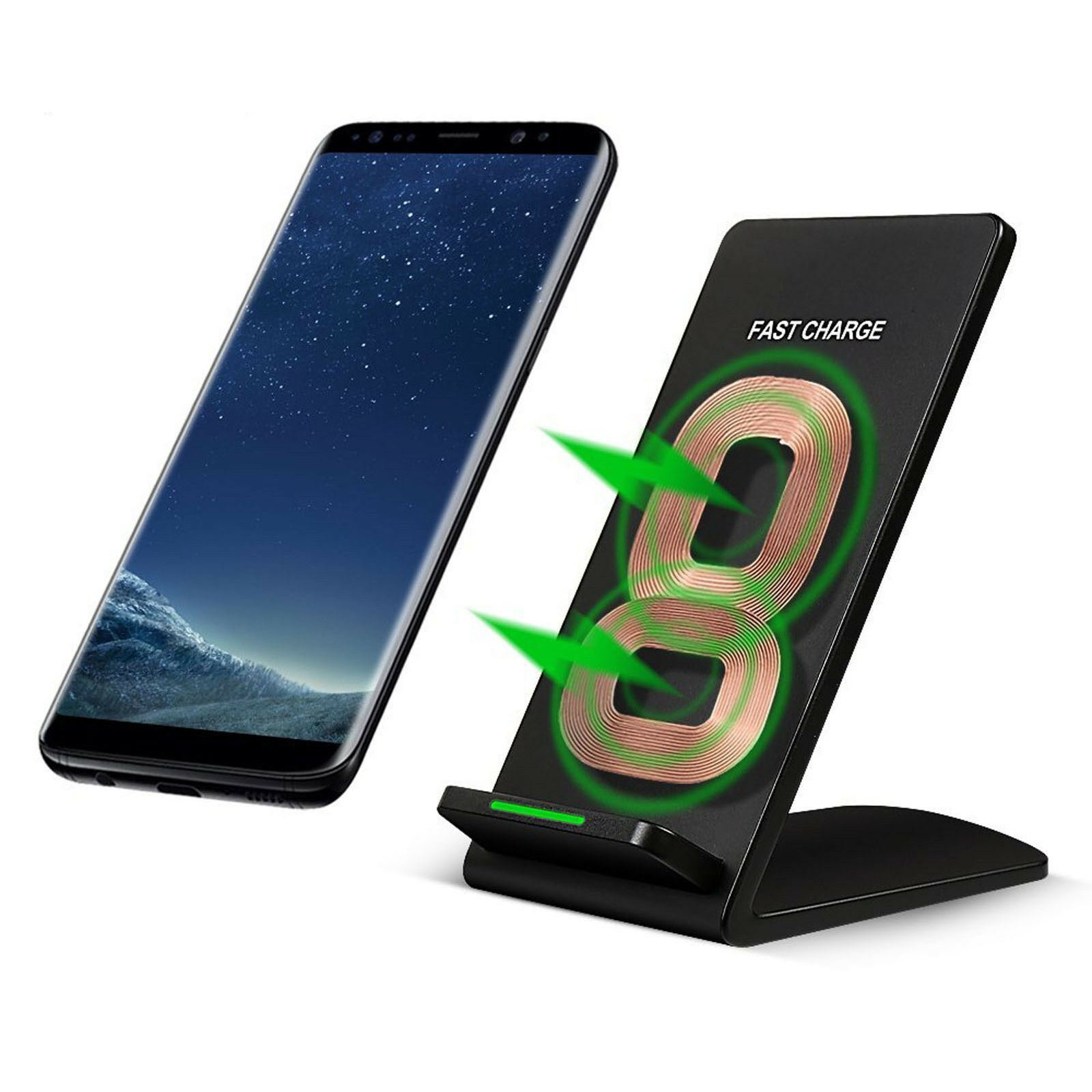 Wireless Charger 10W Fast Stand Detachable 2-Coils Charging Pad  - BFZ40 1665-1