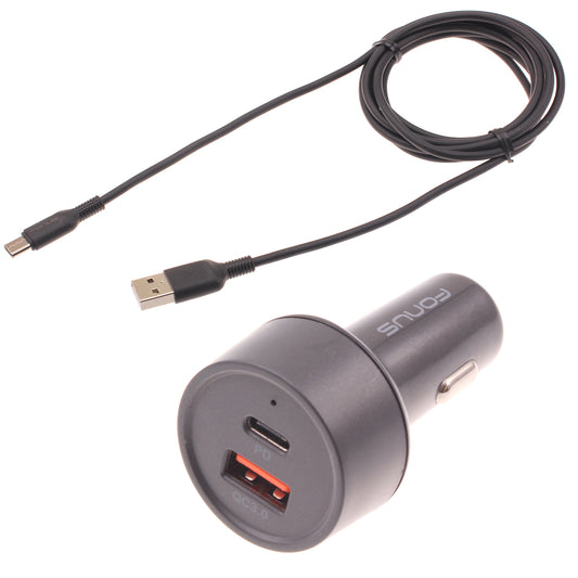 image of Quick Car Charger 36W 2-Port USB Cable Type-C PD  Power Adapter  - BFE16 1469-1