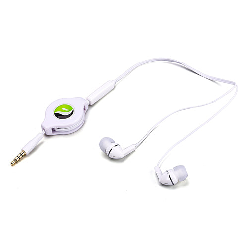 image of Retractable Earphones Headphones Hands-free Headset 3.5mm w Mic Earbuds  - BFS38 438-1