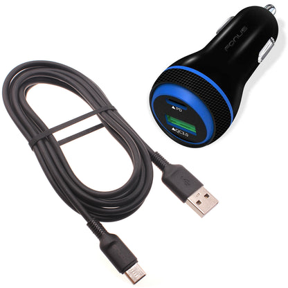 Quick Car Charger 43W 2-Port USB Cable Type-C PD  Power Adapter  - BFE20 1465-1