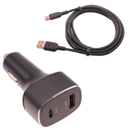 36W PD Fast Car Charger 6ft USB-C Cable 2-Port Long Cord  Power Adapter Type-C Wire  - BFY32 1756-1