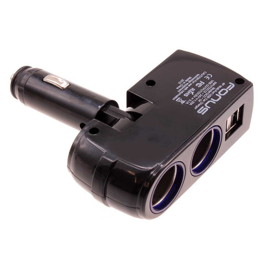 image of Car Charger Splitter DC Socket 2-Port USB Power Adapter Vehicle  - BFK65 705-1