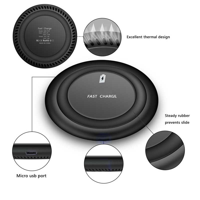 Wireless Charger Fast 7.5W and 10W Charging Pad Slim  - BFN94 1078-3