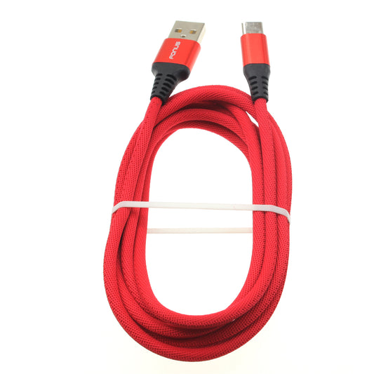 image of Red 6ft USB-C Cable Type-C Charger Cord Power Wire Long  - BFK59 1414-1