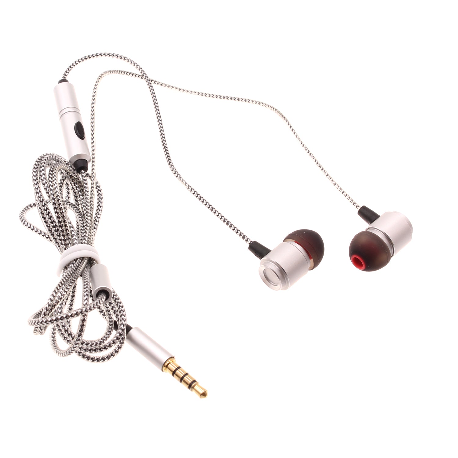 Wired Earphones Hi-Fi Sound Headphones Handsfree Mic Headset Metal Earbuds  - BFG94 432-1