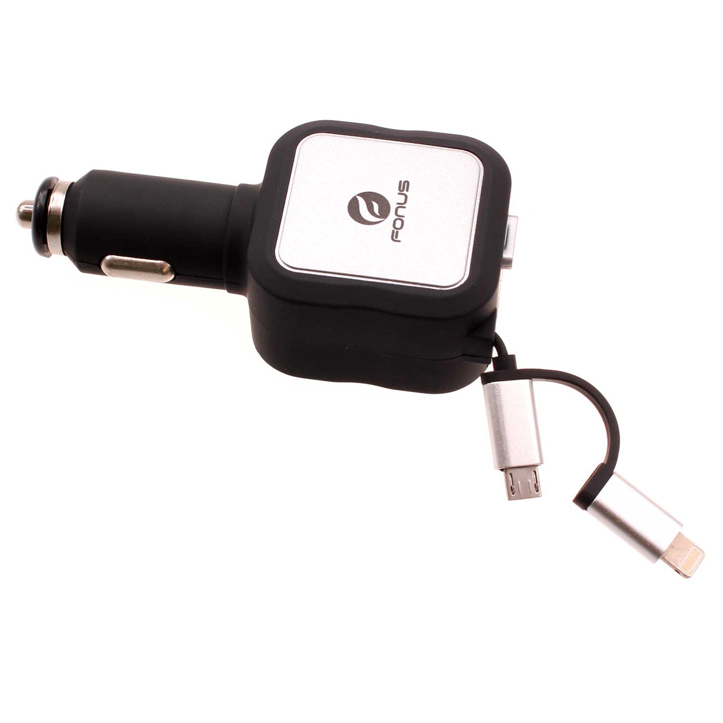 Car Charger Retractable 4.8Amp 2-Port USB 2-in-1 DC Socket  - BFC82 833-1