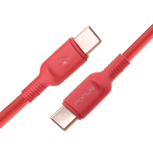 image of Red 6ft Long Cable USB-C to Type-C PD Fast Charger Cord Power Wire  - BFD18 1422-1