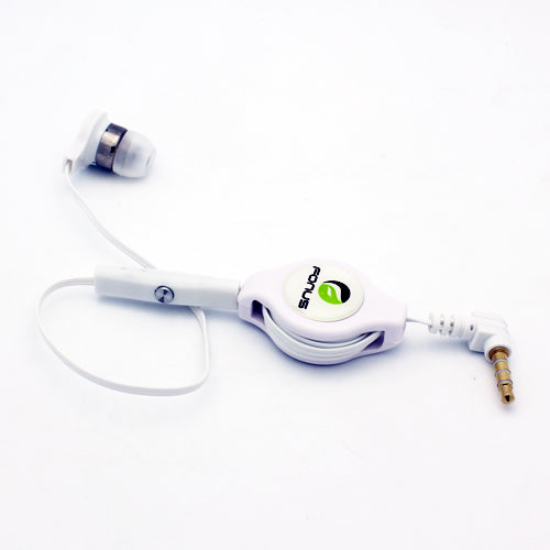 Retractable Mono Earphone Headphone 3.5mm w Mic Headset Handsfree Earbud  - BFM83 418-6