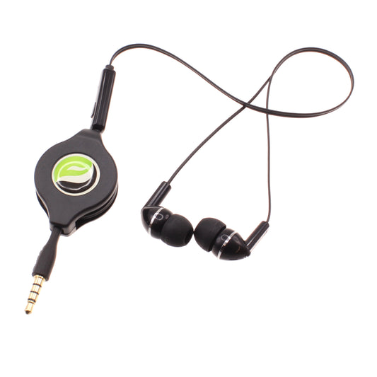 image of Retractable Earphones Headphones Hands-free Headset 3.5mm w Mic Earbuds  - BFF93 439-1