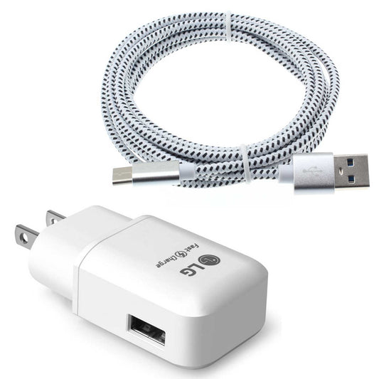 image of 18W Fast Home Charger 6ft USB-C Cable Power Adapter QC3.0 TYPE-C Cord Travel  - BFM72 1361-1