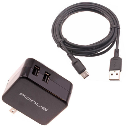 Home Charger 17W 2-Port USB  3.4A Type-C Cable 6ft  - BFC05 858-1