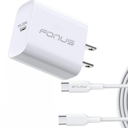 image of 20W PD Home Charger Fast Type-C 6ft Long Cable Quick Power Adapter  - BFA77 1515-1