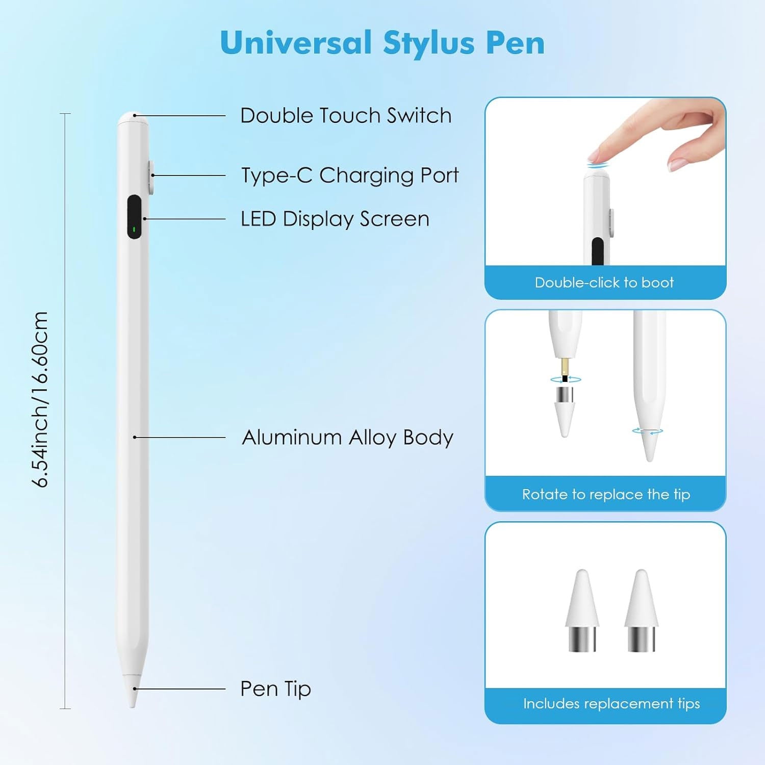 Active Digital Display Stylus Pen - White 2099-5